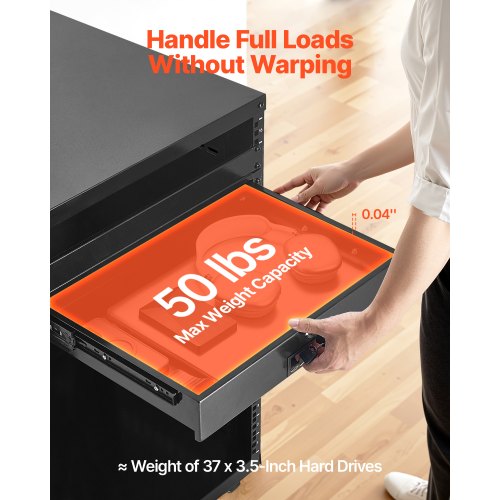 2U rackmonterad låda, 22,68 kg max belastning, låsbar serverskåplåda, glidande låda med lås och kabelhanteringshål, för nätverksutrustningsserver, AV-rack eller skåphölje |  EU