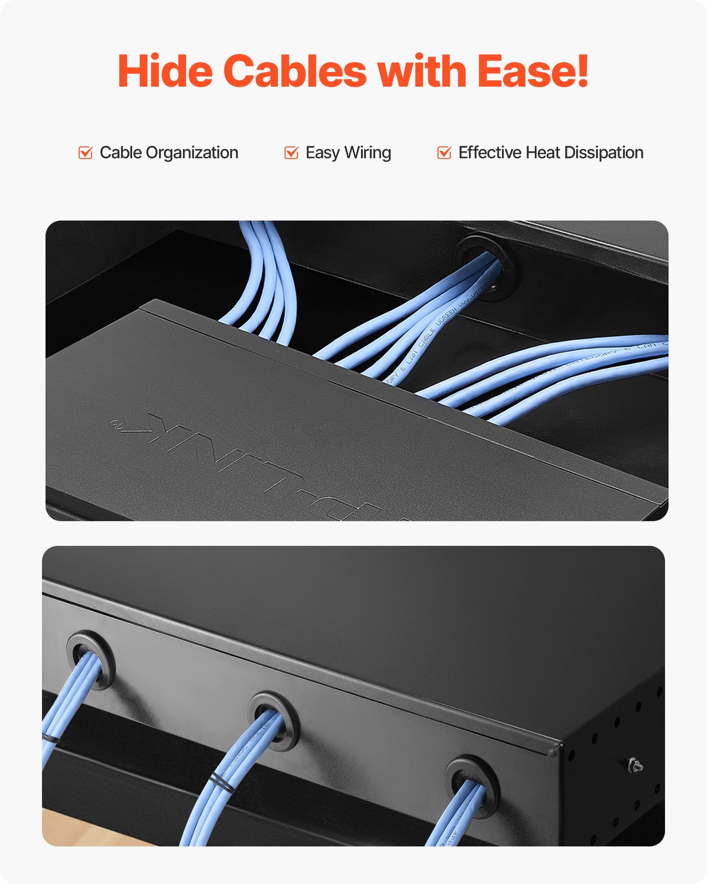 2U Rack Mount Drawer, 50 lbs Max Load-Bearing, Lockable Server Cabinet Case, Sliding Drawer with Lock and Cable Management Holes, for 19 in Network Equipment Server AV Rack or Cabinet Enclosure