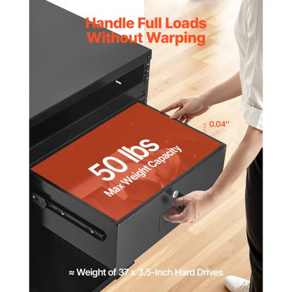 4U rackmonterad låda, 22,68 kg max belastning, låsbar serverskåplåda, glidande låda med lås och kabelhanteringshål, för nätverksutrustning, server, AV-rack eller skåphölje |  EU