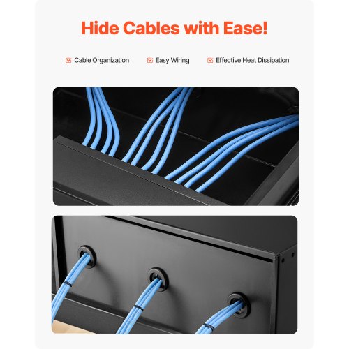 4U rackmonterad låda, 22,68 kg max belastning, låsbar serverskåplåda, glidande låda med lås och kabelhanteringshål, för nätverksutrustning, server, AV-rack eller skåphölje |  EU