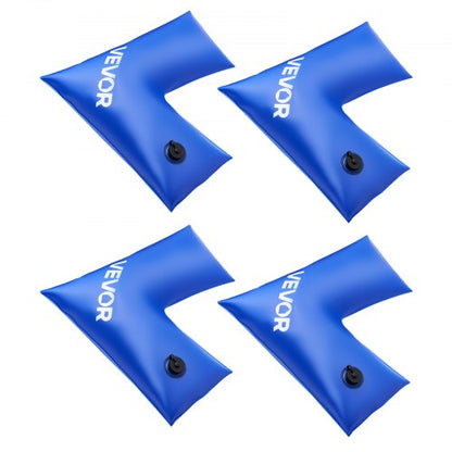 Corner Pool Water Tubes, 4 Pack 22.4 x 22.2 in, Corner Winter Water Bags with Leakproof Screw Cap, 0.4mm Heavy Duty PVC, Cold-Resistant Weights for Inground Swimming Pool Covers