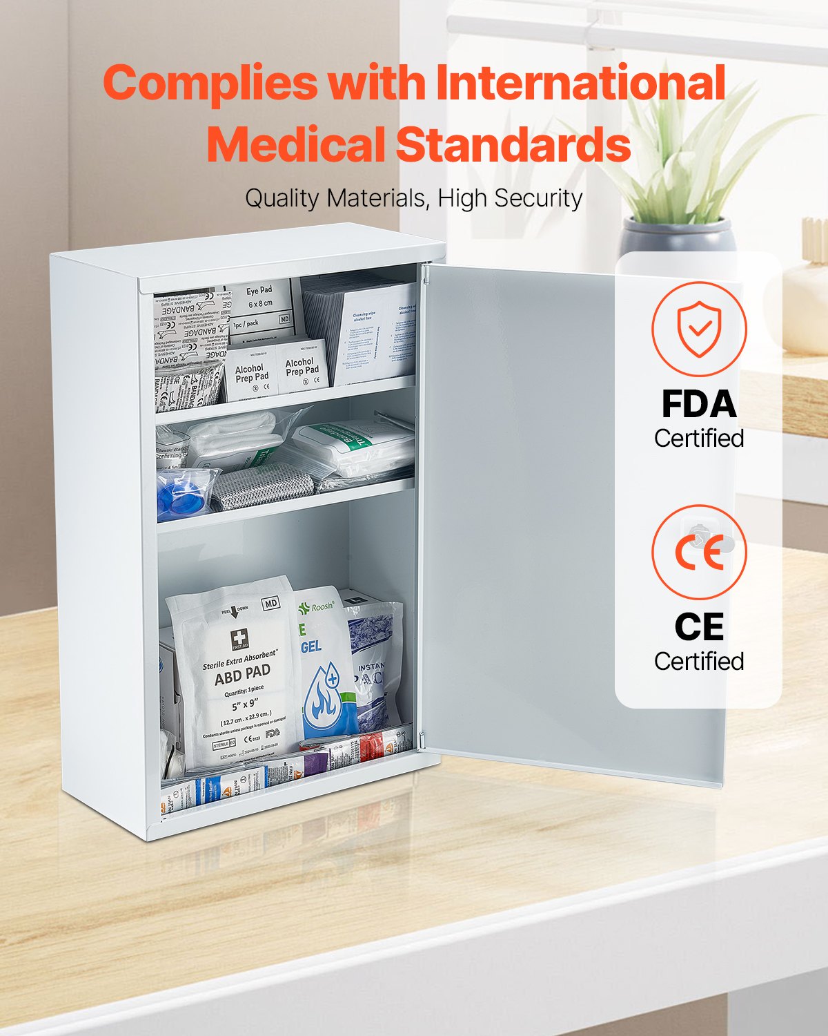 3-Shelf First Aid Cabinet, 1000 Pieces, Large Capacity First Aid Kit, Wall Mounted Medicine Cabinet, OSHA & ANSI 2015 (Class A), Industrial Emergency Metal Med Box, for Business and Worksite