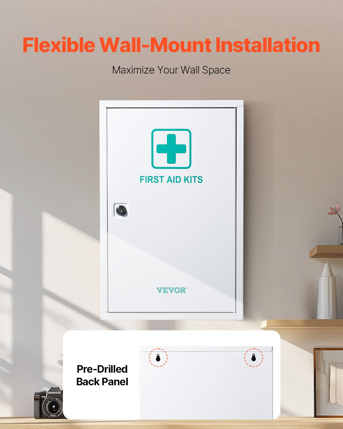 3-Shelf First Aid Cabinet, 1000 Pieces, Large Capacity First Aid Kit, Wall Mounted Medicine Cabinet, OSHA & ANSI 2015 (Class A), Industrial Emergency Metal Med Box, for Business and Worksite