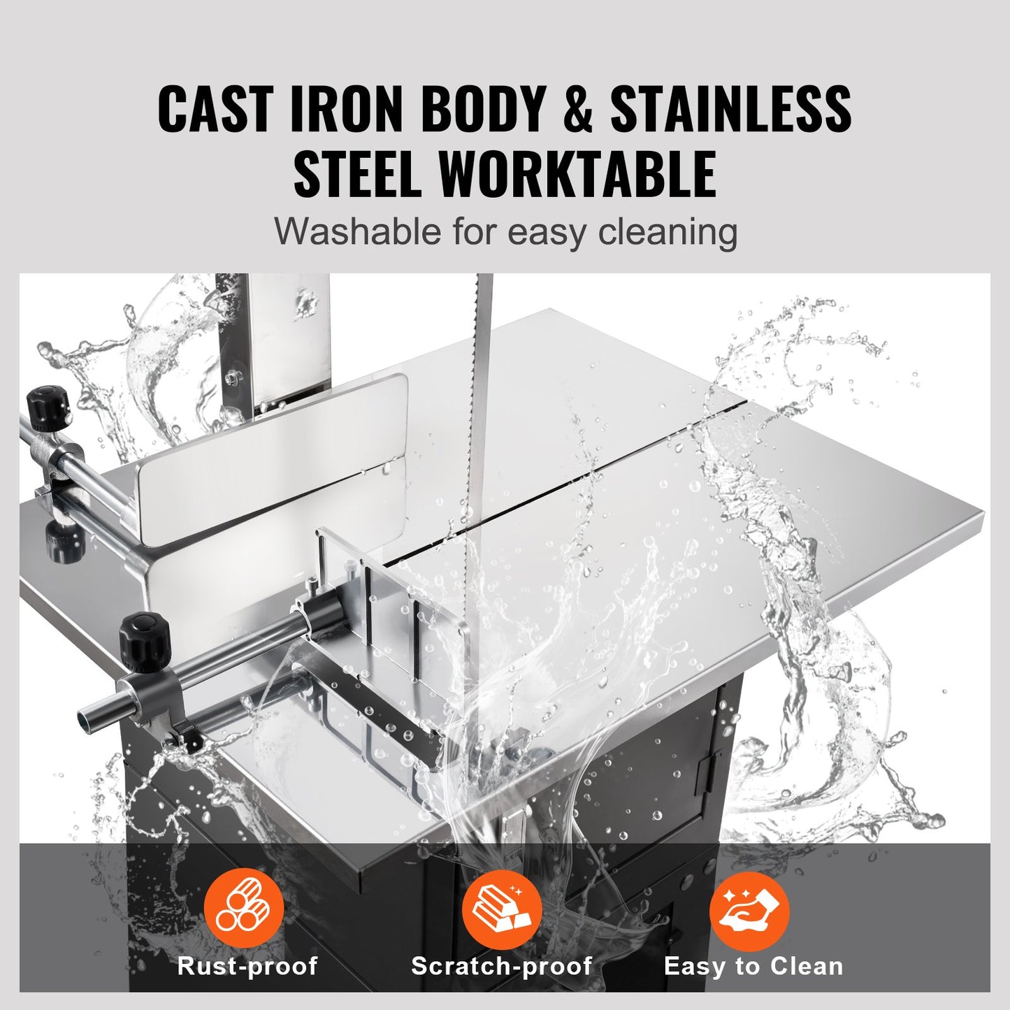 550W Commercial Electric Meat Band Saw Stainless Steel Bone Saw Machine