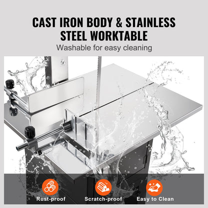 550W Commercial Electric Meat Band Saw Stainless Steel Bone Saw Machine