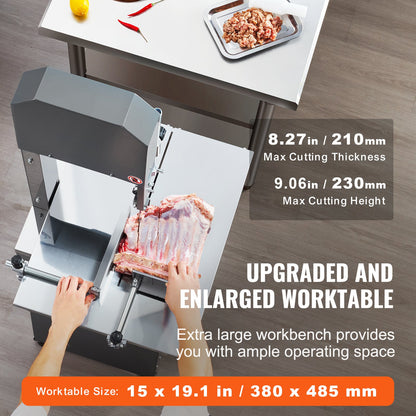 850W Commercial Electric Meat Band Saw Stainless Steel Bone Saw Machine