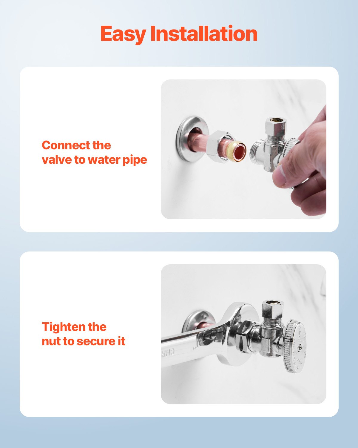 10-Pack Angle Stop Valve, 1/4 Turn Water Shut Off Valves, 1/2" Nominal (5/8" OD) Compression Inlet x 3/8" OD Compression Outlet Shutoff Valve for Bathroom Kitchen Toilet Shower Plumbing