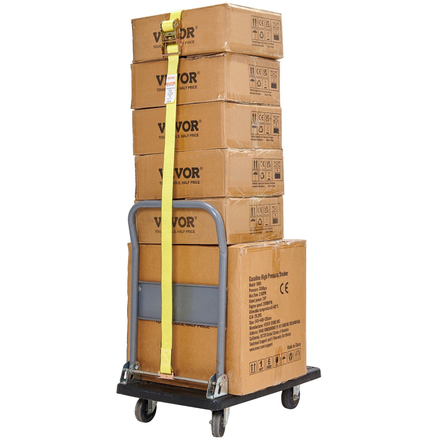 Ratchet Tie Down Straps (8PK), 4400 lb Breaking Strength, E-Track Endless Ratchet with 8 Premium 2" x 15" Ratchet Tie Downs Heavy Duty, for Moving Secure Cargo, Appliances, Lawn Equipment