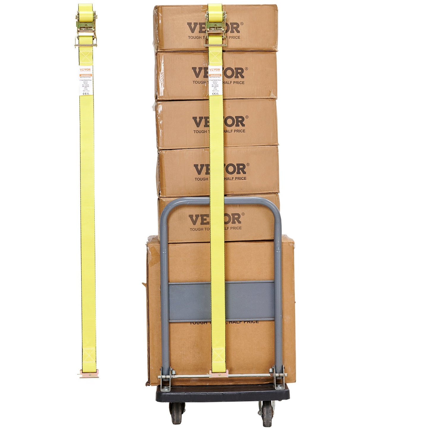 Ratchet Tie Down Straps (8PK), 4400 lb Breaking Strength, E-Track Endless Ratchet with 8 Premium 2" x 15" Ratchet Tie Downs Heavy Duty, for Moving Secure Cargo, Appliances, Lawn Equipment