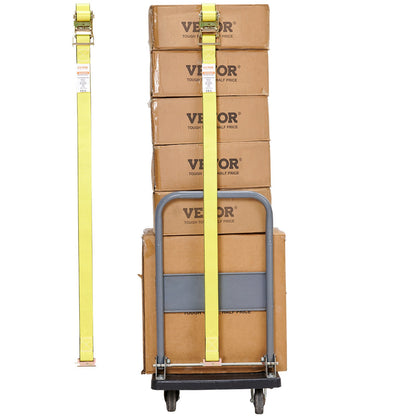 Ratchet Tie Down Straps (8PK), 4400 lb Breaking Strength, E-Track Endless Ratchet with 8 Premium 2" x 15" Ratchet Tie Downs Heavy Duty, for Moving Secure Cargo, Appliances, Lawn Equipment