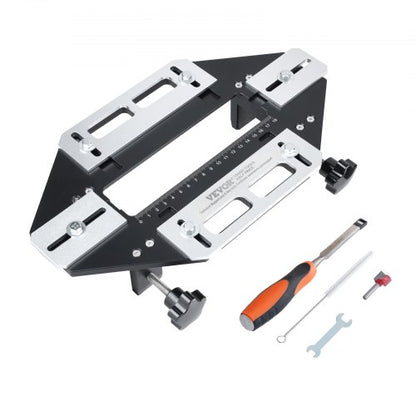 Door Hinge Jig, Aluminum Alloy Woodworking Hole Opener, Slotting Locator, Flexible Wooden Door Hinge Hole Guide, Hinge Template Jig for Door Hinge Groove and Door Lock Installation