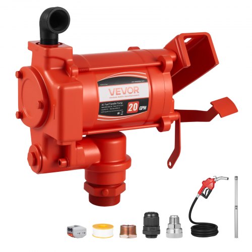 Fuel Transfer Pump 110V, 20 GPM 76 L/min, AC Electric Oil Transfer Pump, with Auto Shut-Off Fuel Nozzle & Discharge Hose, High Flow Kit for Gasoline, Diesel, Kerosene, Biodiesel, Ethanol Blends