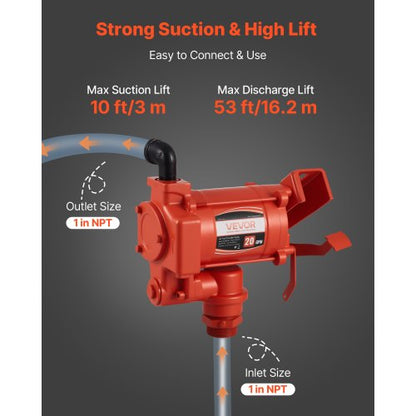Bränsleöverföringspump 230V, 20 GPM 76 L/min, AC elektrisk oljeöverföringspump, med automatisk avstängning av bränslemunstycke och utloppsslang, högflödessats för bensin, diesel, fotogen, biodiesel, etanolblandningar |  EU