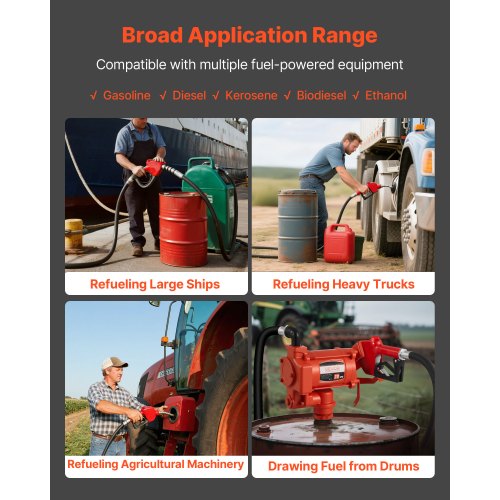 Bränsleöverföringspump 230V, 20 GPM 76 L/min, AC elektrisk oljeöverföringspump, med automatisk avstängning av bränslemunstycke och utloppsslang, högflödessats för bensin, diesel, fotogen, biodiesel, etanolblandningar |  EU