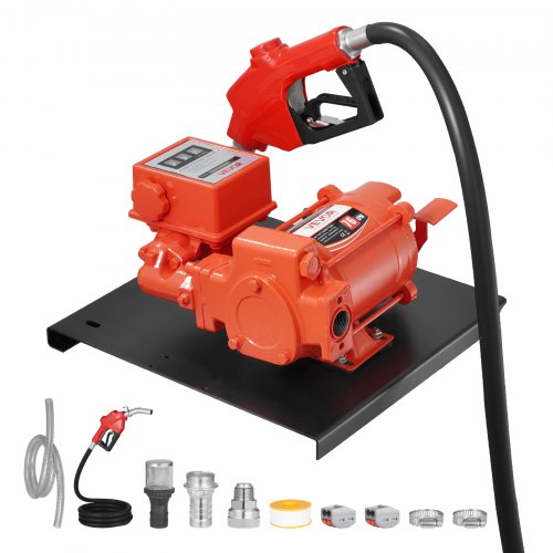 Fuel Transfer Pump 110V, 20 GPM 76 L/min, AC Electric Oil Transfer Pump, with Meter, Auto Shut-Off Fuel Nozzle & Discharge Hose, High Flow for Gasoline, Diesel, Kerosene, Biodiesel, Ethanol