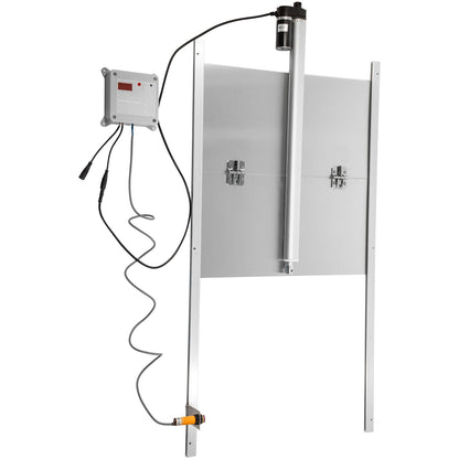 Automatische Hühnerstalltür, Hühnertüröffner mit Timer und Lichtsensor, 12 V 66 W Hühnerstalltür, elektrisches Geflügeltüröffner-Set mit Infrarotsensor, automatische Hühnertür mit 2 Fernbedienungen