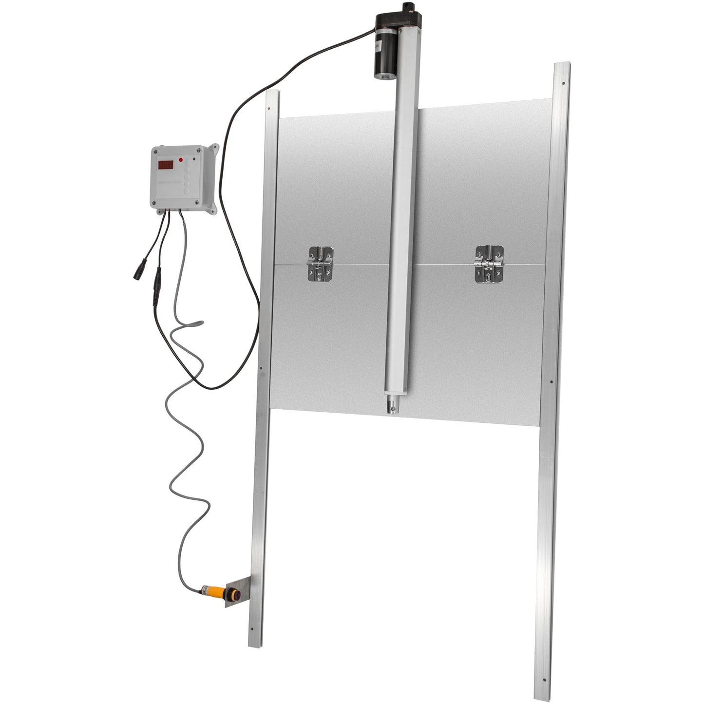 Automatische Hühnerstalltür, Hühnertüröffner mit Timer und Lichtsensor, 12 V 66 W Hühnerstalltür, elektrisches Geflügeltüröffner-Set mit Infrarotsensor, automatische Hühnertür mit 2 Fernbedienungen