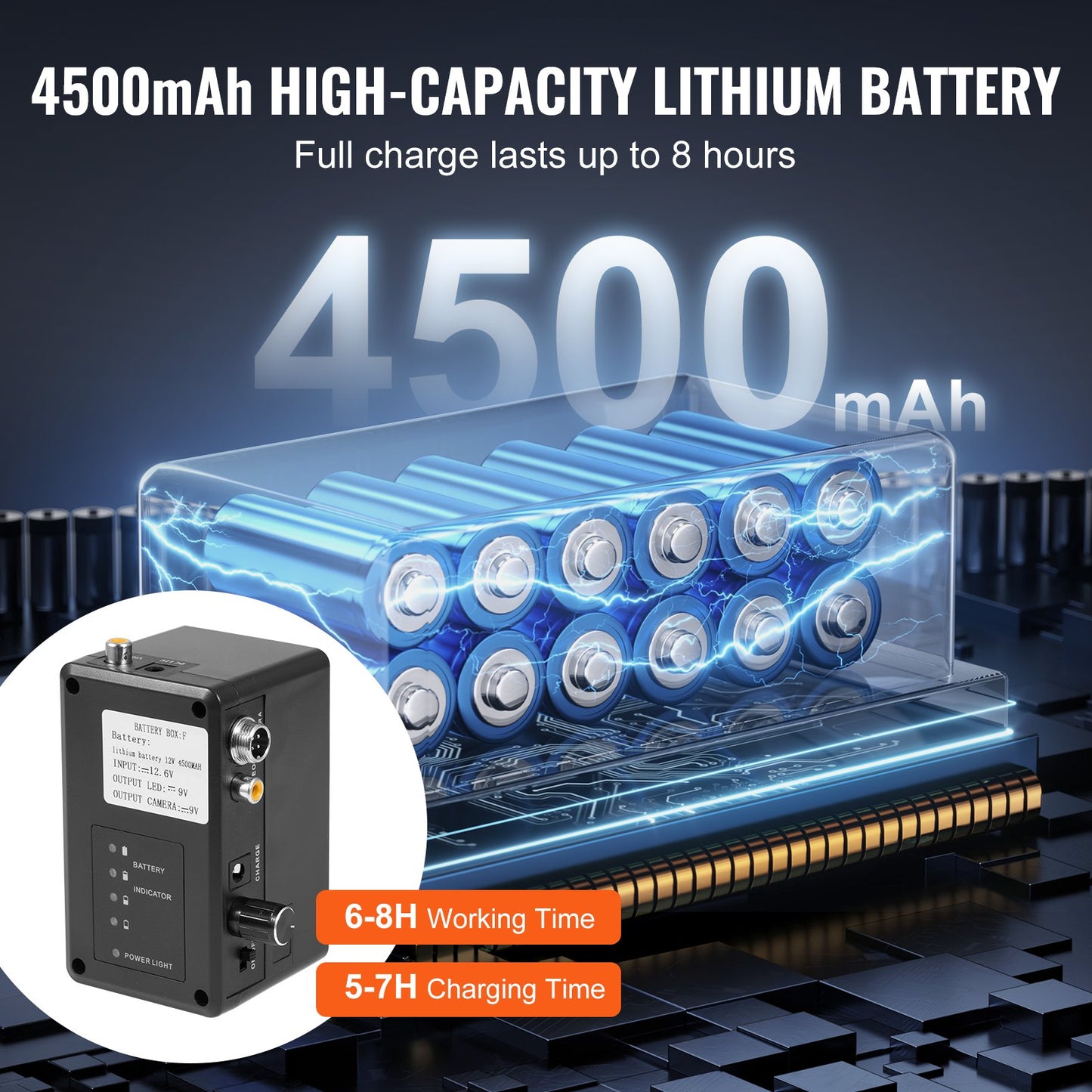 Avloppskamera 98 fot/30 m självnivellerande avloppskamera med 9" skärm 36X zoom