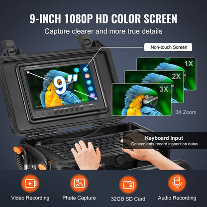 Kanalkamera 230 ft/70 m selbstnivellierende Kanalkamera mit 512 Hz-Sender