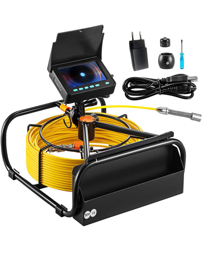 Sewer Camera 50m 4,3-tums kanalkamera med 6 justerbara lysdioder 16GB kort