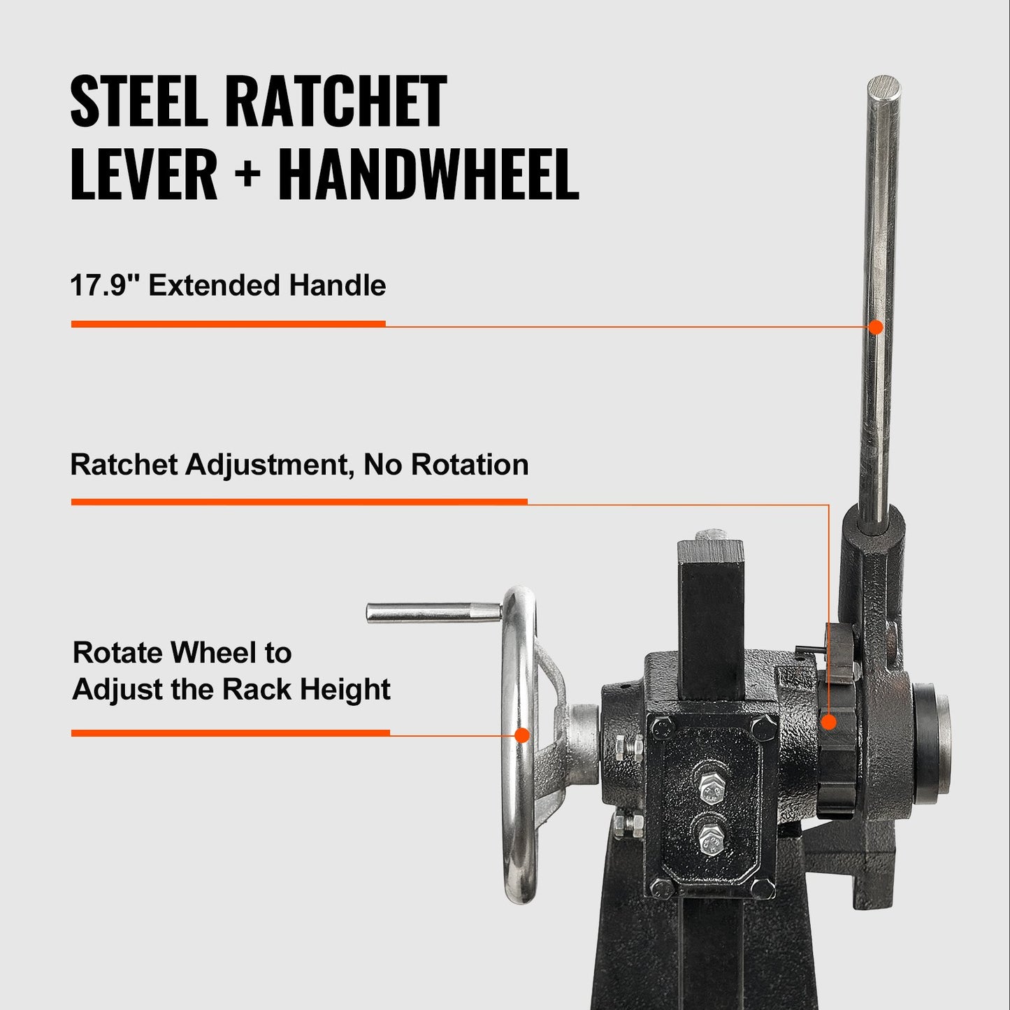 Arbor Press, 3 Ton Ratchet Type Arbor Press, Ratchet Leverage Arbor Press with Handwheel, 12.2" Maximum Height, Cast Iron Manual Desktop Punch Press, for Stamping, Bending, Stretching, Forming