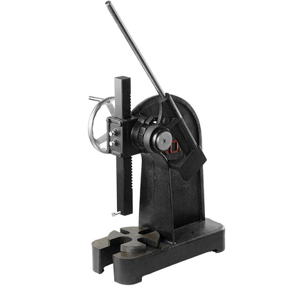 Arborpress, 3 tons spärrtyp arborpress, spärrhävstångsarborpress med handhjul, 12,2" maxhöjd, gjutjärn manuell skrivbordsstanspress, för stämpling, bockning, sträckning, formning
