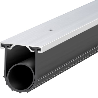 Garagedörrstätningar bottengummi, U-form +O ring garagedörrs bottenvädertätning med förborrad aluminiumspårhållare, 16 fot 5/16 tum T-ändar och 3 3/4 tum bredd, för dörrar, svart