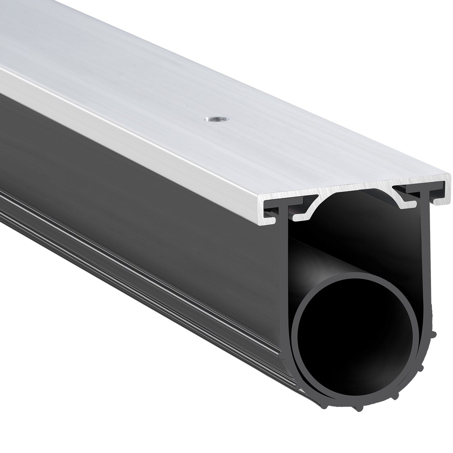 Garagedörrstätningar bottengummi, U-form +O ring garagedörrs bottenvädertätning med förborrad aluminiumspårhållare, 16 fot 5/16 tum T-ändar och 3 3/4 tum bredd, för dörrar, svart