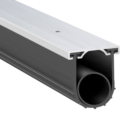Garagedörrstätningar bottengummi, U-form +O ring garagedörrs bottenvädertätning med förborrad aluminiumspårhållare, 16 fot 5/16 tum T-ändar och 3 3/4 tum bredd, för dörrar, svart