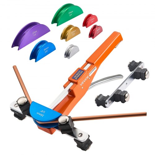Tubing Bender Kit, 1/4 to 7/8 Inch, Compact Ratcheting Tube Pipe Bender, Ratchet Hand Bending Tool, with 7 Color Aluminium Alloy Dies, HVAC Tools, for Copper HVAC Air Conditioning Refrigeration