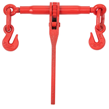 Chain Load Binder, 5/16\" Tie Down Kit with 6600LBS Working Load Capacity and Two Grapple Hooks, Includes (4) Ratchet Tie Downs - (4) 21\' Grade 80 Chains, Transport Load Pack for Pulling, Towing