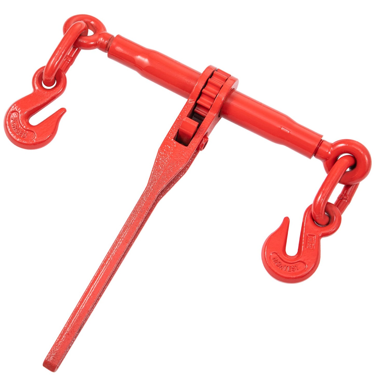 Chain Load Binder, 5/16\" Tie Down Kit with 6600LBS Working Load Capacity and Two Grapple Hooks, Includes (4) Ratchet Tie Downs - (4) 21\' Grade 80 Chains, Transport Load Pack for Pulling, Towing