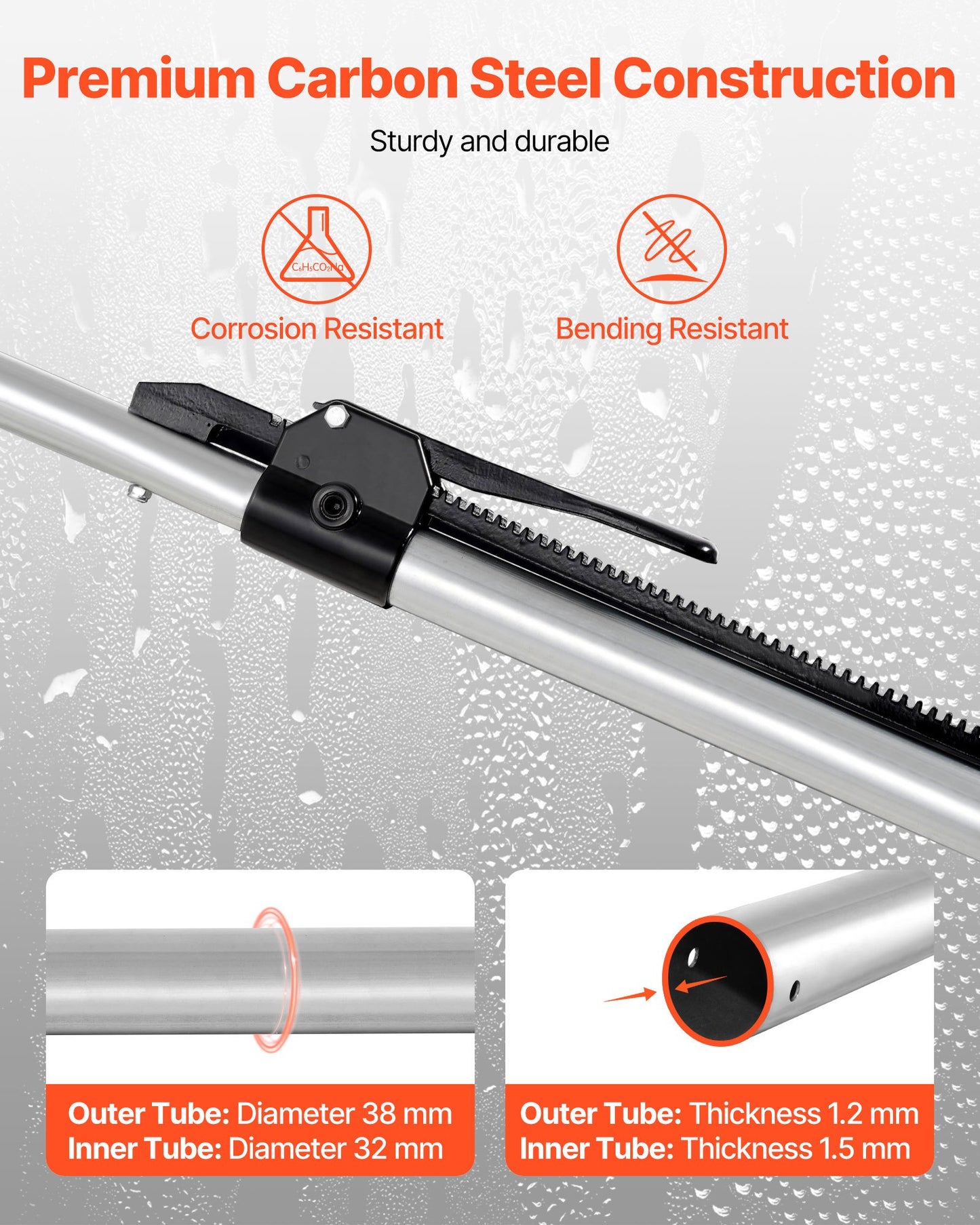 Cargo Bar, Ratcheting Cargo Bar Adjustable from 59" to 73", Heavy-duty Steel Cargos Stabilizer with Non-Slip Foot Pads, Telescoping Load Lock Bars Stop Sliding for Pickup Truck