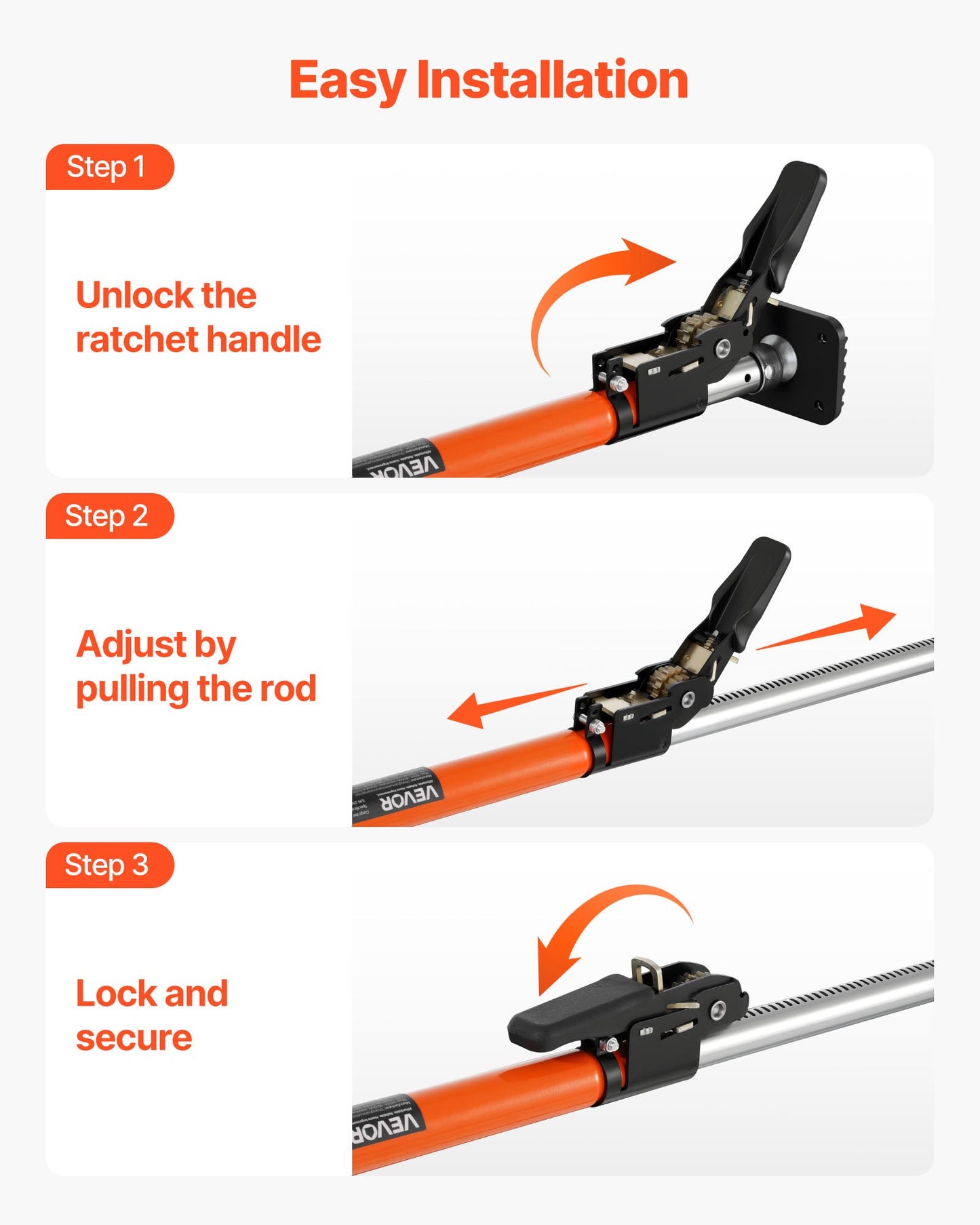 Cargo Bar, Ratcheting Cargo Bar Adjustable from 40" to 73", Heavy-duty Steel Cargos Stabilizer with Storage Net & Non-Slip Foot Pads, Telescoping Load Lock Bars Stop Sliding for SUVs, Sedans