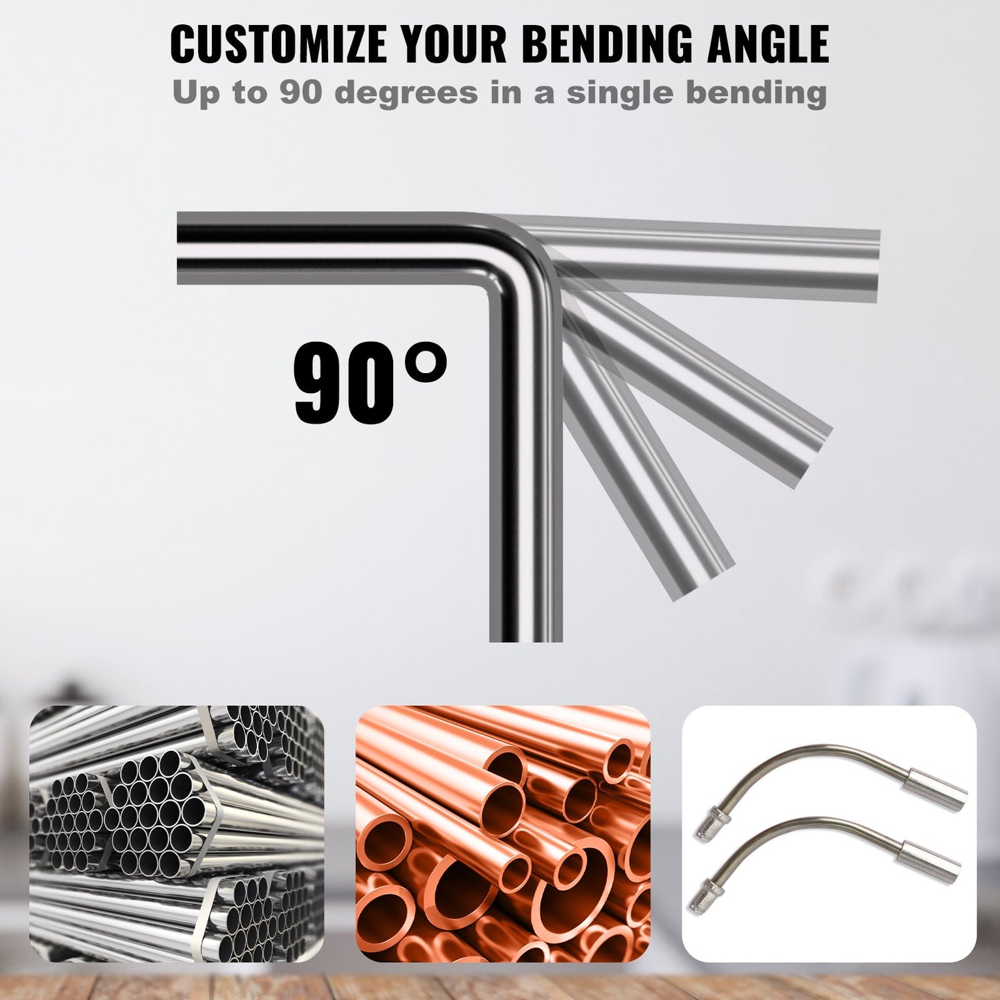 Pipe Tube Bender, 1/4"-7/8" Ratchet Pipe Bender, 90° Forward/Backward Pipe Bending Tool with 7 Nozzles for HVAC Air Conditioning Refrigerator Repair