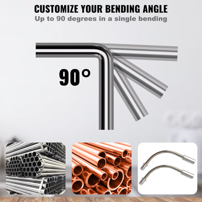 Pipe Tube Bender, 1/4"-7/8" Ratchet Pipe Bender, 90° Forward/Backward Pipe Bending Tool with 7 Nozzles for HVAC Air Conditioning Refrigerator Repair