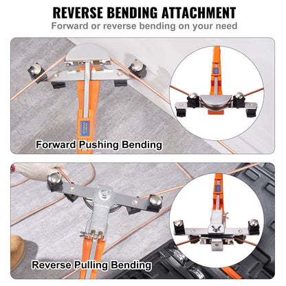 Pipe Tube Bender, 1/4"-7/8" Ratchet Pipe Bender, 90° Forward/Backward Pipe Bending Tool with 7 Nozzles for HVAC Air Conditioning Refrigerator Repair