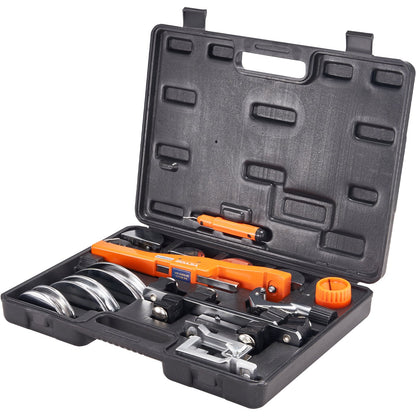 Pipe Tube Bender, 1/4"-7/8" Ratchet Pipe Bender, 90° Forward/Backward Pipe Bending Tool with 7 Nozzles for HVAC Air Conditioning Refrigerator Repair