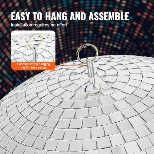 Mirror Disco Ball 16 In Silver Party Stor Disco Ball med Hängring |  EU