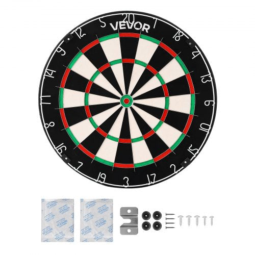 Darttavla, självläkande darttavla i sisalfiber av hög kvalitet med klammerfri Bullseye, bladtråd och roterande nummerring, 450 mm professionell darttavla för hemmafest- och spelrum (dart ingår ej) |  EU