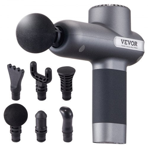 Mini Massage Gun, Percussion Muscle Massage Gun for Athletes - with 5 Speed Levels & 6 Massage Heads, 7.4V 2500mAh Batteries, Handheld Small Massage Gun for Pain Relief, Muscle Relaxation