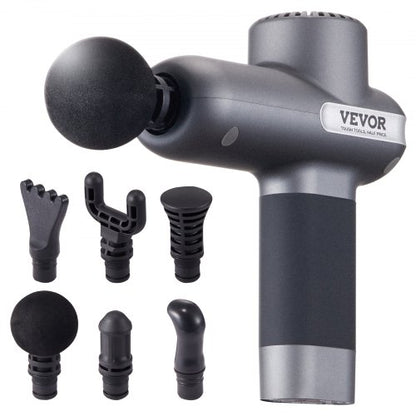 Mini Massage Gun, Percussion Muscle Massage Gun for Athletes - with 5 Speed Levels & 6 Massage Heads, 7.4V 2500mAh Batteries, Handheld Small Massage Gun for Pain Relief, Muscle Relaxation
