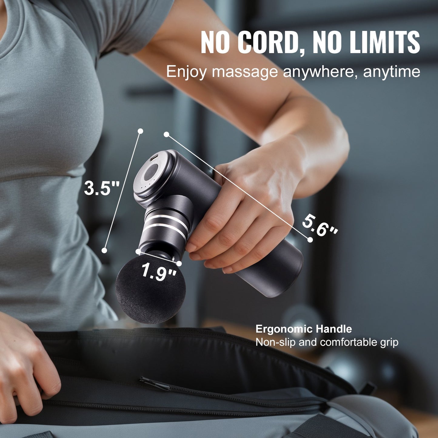 Massagepistole Tiefengewebe-Percussion-Muskelmassagegerät mit 4 Geschwindigkeiten 4 Köpfe