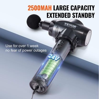 Massagepistole Tiefengewebe-Percussion-Muskelmassagegerät mit 9 Geschwindigkeiten 6 Köpfe