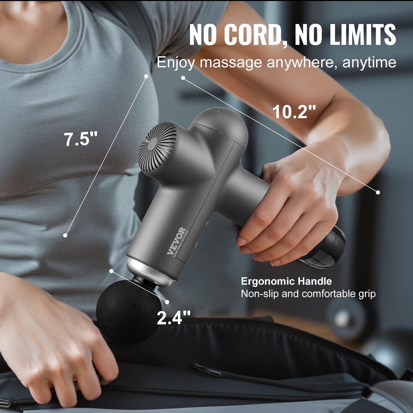 Massagepistole Tiefengewebe-Percussion-Muskelmassagegerät mit 8 Geschwindigkeiten und 6 Köpfen