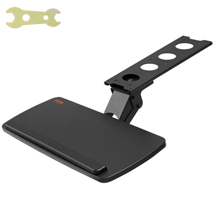 Tastaturablage für unter den Schreibtisch, höhenverstellbar, höhen- und winkelverstellbar, ausziehbar, große Tastaturhalterung für unter den Schreibtisch, 63,5 x 24,9 cm, für das Tippen zu Hause, für die Arbeit im Büro