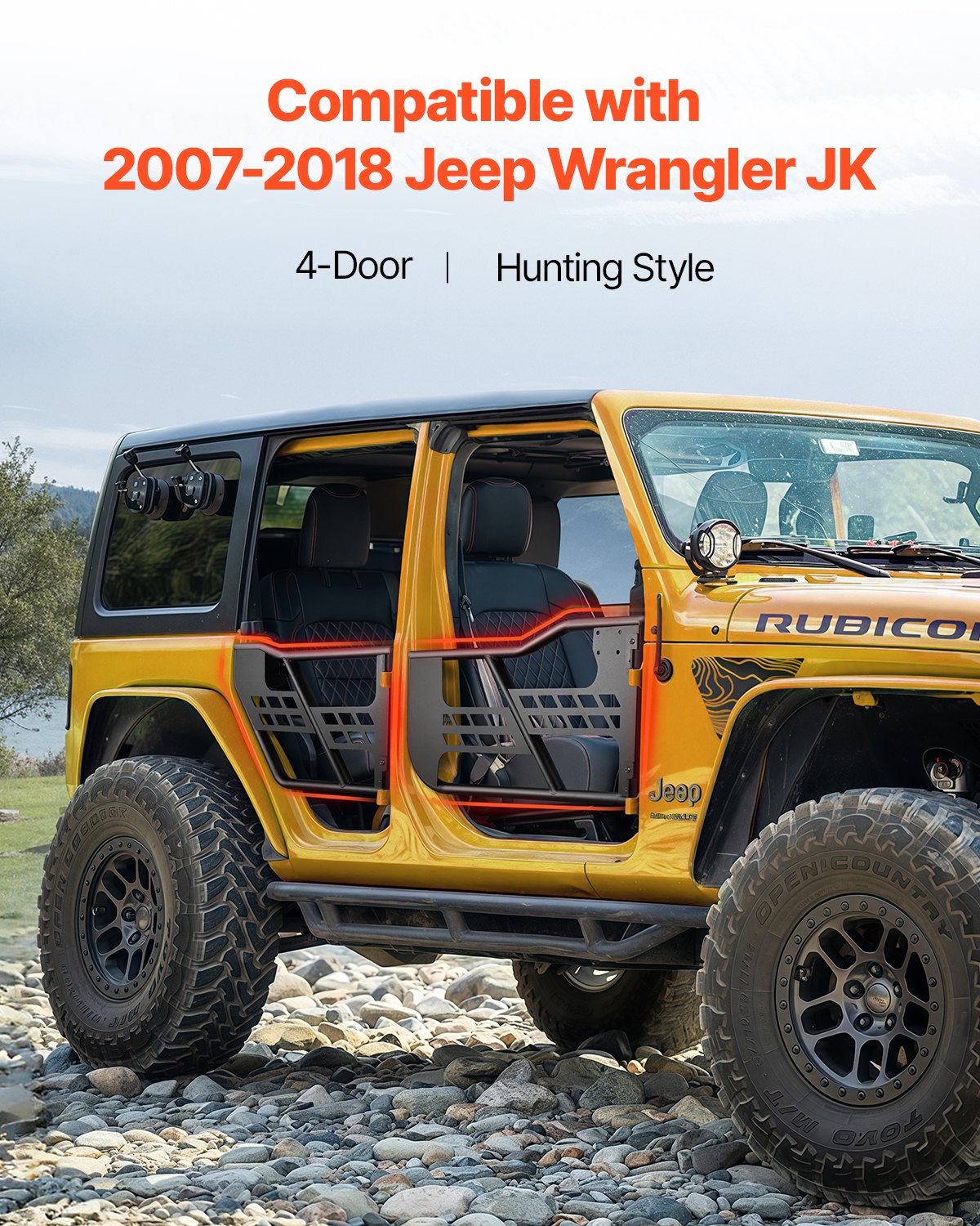4-door Jeep Tube Doors Jeep Tube Doors for 2007-2018 Jeep Wrangler JK