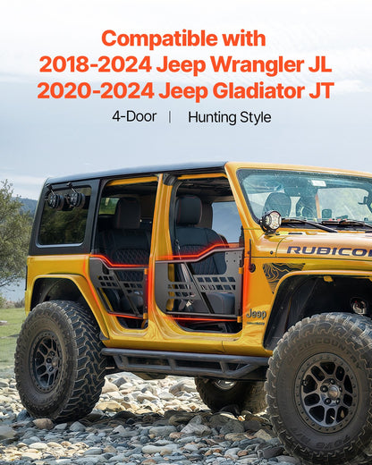4-dörrars jeeprörsdörrar Jeeprörsdörrar för 2018-2024 Jeep Wrangler JL
