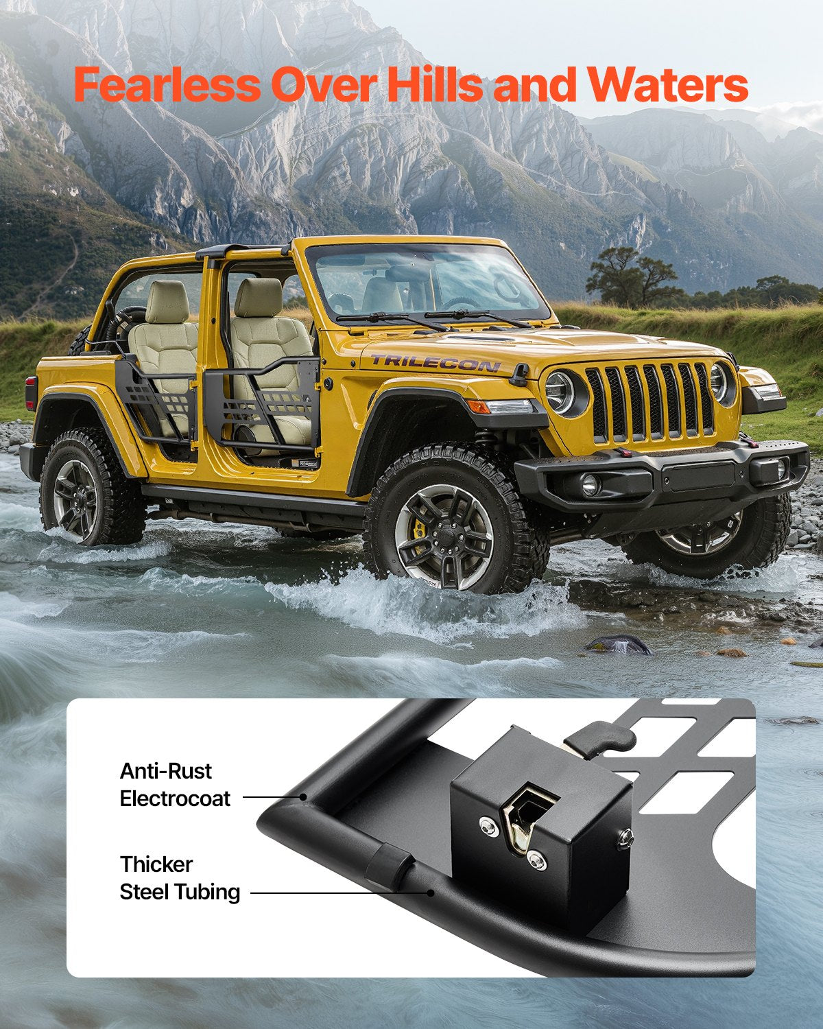 4-dörrars jeeprörsdörrar Jeeprörsdörrar för 2018-2024 Jeep Wrangler JL
