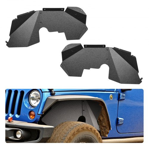 Inner Fender Liner, Front Fender Liner Compatible with 2007-2018 Jeeps JK/JKU 2/4 Doors, Steel Mud Guards Bolt-on Style Fenders Flare, Wheel Well Cover Fenders Flare Liners, Scratch-Resistant